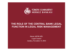 THE ROLE OF THE CENTRAL BANK LEGAL FUNCTION IN