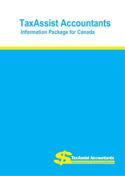 Information Package - TaxAssist Accountants Franchise Canada