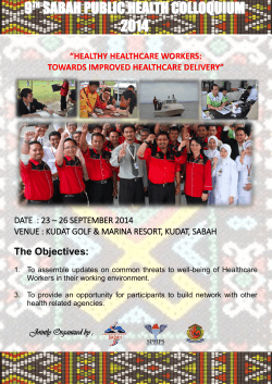 9TH SABAH PUBLIC HEALTH COLLOQUIUM 2014
