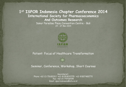 ISPOR Indonesia Conference 2014 update