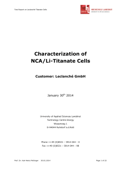 20140130_Report on Leclanche Titanate Cells Finalized