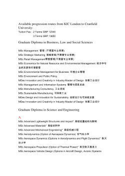 Available progression routes from KIC London to Cranfield University