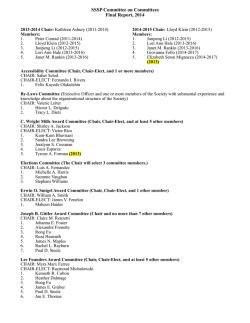 Report from the Committee on Committees
