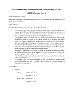 2014 Site Progress Report - Joint Experiment of Crop Assessment