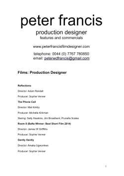 resume_files/Peter Francis CV March 2014