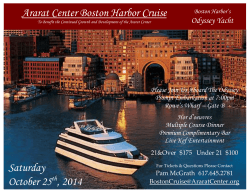 Ararat Center Boston Harbor Cruise Saturday