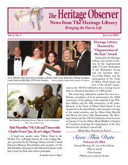 Observer, January 2014 - Heritage Library Foundation