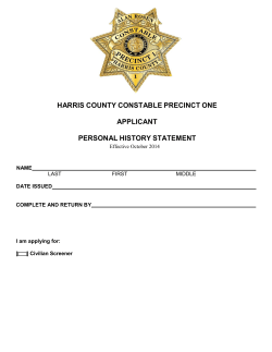 harris county constable precinct one applicant personal history