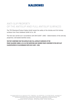anti-slip property of the antislip and full antislip surfaces