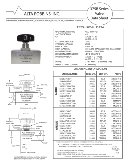 375B series 1/2" valve, 6000 psi - Alta
