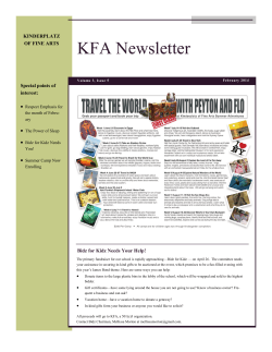 KFA Newsletter February 2014 - The Kinderplatz of Fine Arts, Inc.