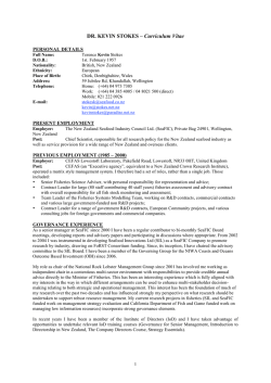 DR. KEVIN STOKES &ndash; Curriculum Vitae