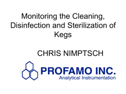 Monitoring the Cleaning, Disinfection and Sterilization of Kegs