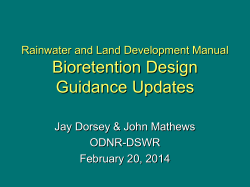 Updates to Rainwater Manual Bioretention Guidance
