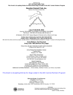 Houston Kennel Club, Inc. - Coast to Coast Agility Trial Secretary
