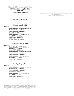 Lisa Dempsey CLASS SCHEDULE Friday, May 2, 2014