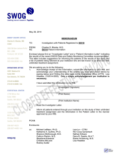 Patient and Investigator Letters