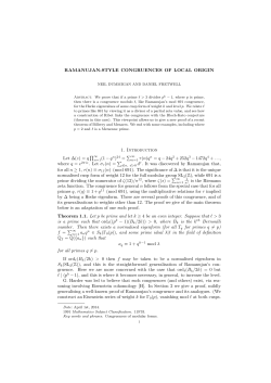 Ramanujan-style congruences of local origin (pdf)