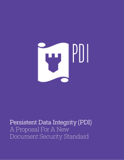Persistent Data Integrity (PDI) A Proposal For A New