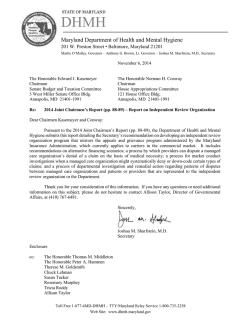 STATE OF MARYLAND - dlslibrary.state.md.us