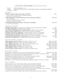 CV - Mathematical Institute