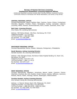 Intellectual Disabilities Licensing Regional Offices