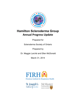 Annual Report 2014 - Hamilton Scleroderma Group