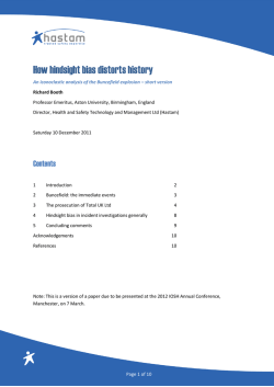 How Hindsight Bias Distorts History - short version