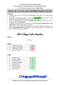 KBP College, Vashi, Mumbai - Department of Microbiology