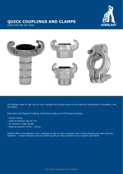 QUICK COUPLINGS AND CLAMPS