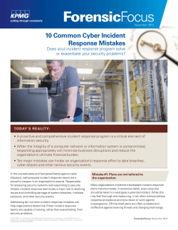 10 Common Cyber Incident Response Mistakes