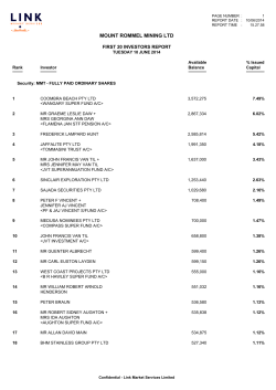 to view Top 20 Shareholders 10 June2014