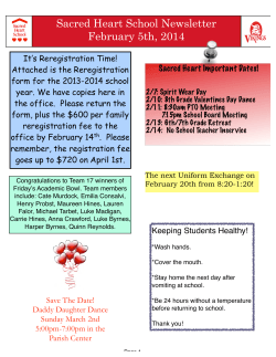 Sacred Heart School Newsletter February 5th, 2014