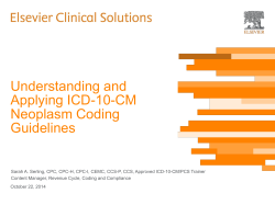 Neoplasm Coding Guidelines - ICD