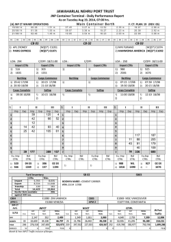 JNPCT Daily Report - Jawaharlal Nehru Port Trust