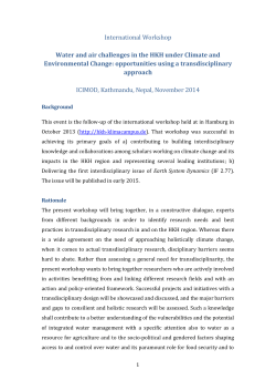 International Workshop Water and air challenges in the HKH under