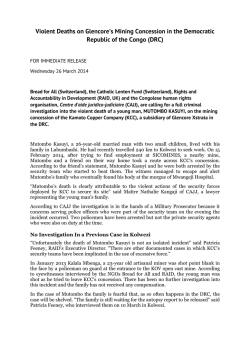 PR: Deaths at KCC mine