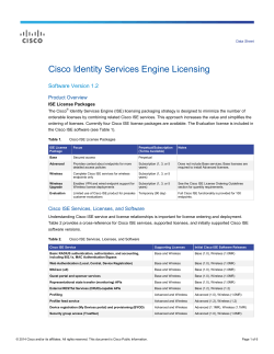 Cisco Identity Services Engine Licensing