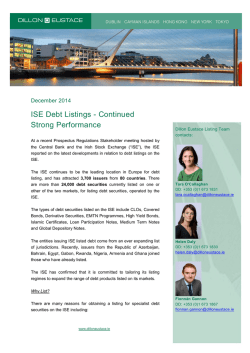 ISE Debt Listings - Continued Strong Performance