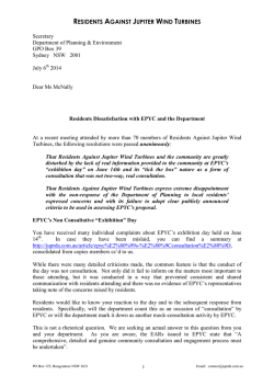 dissatisfaction with EPYC - Residents Against Jupiter Wind Turbines