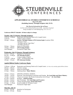 conference schedule - Steubenville Youth Conferences