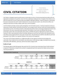 Civil Citation - Florida Department of Juvenile Justice
