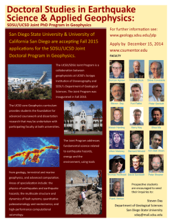 JDP Geophysics Flyer - San Diego State University