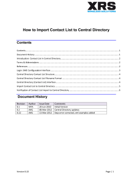 How to Import Contact List to Central Directory