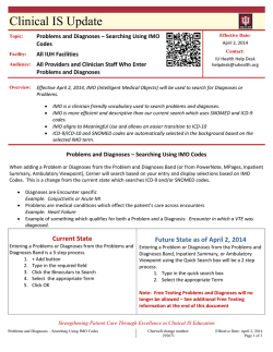 Problems and Diagnoses &ndash; Searching Using IMO Codes