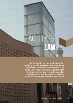 Faculty of LAW - UCT Research 2013 -2014