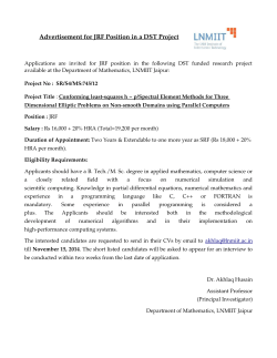 JRF Position in a DST Project