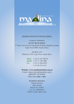 Download Brochure - Madina Institute