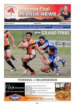 THIRROUL v HELENSBURGH - the Illawarra Steelers Club