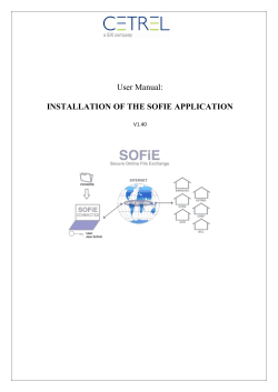 Installation of the SOFiE application